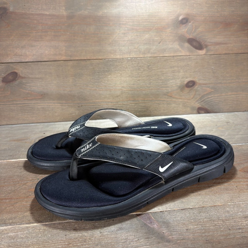 Nike Comfort Footbed Womens size 10 shoes Black Rubber Thong Flip Flop Sandals